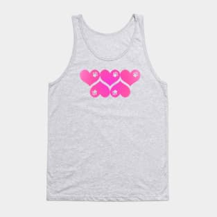 Hearts, Hearts, Hearts - PAWretty Pink Hearts with Paws Tank Top